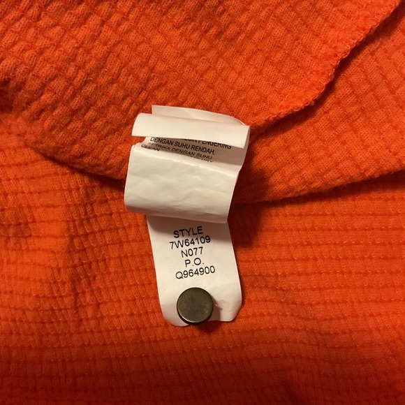 Lucky Brand Women’s Button Down Tank Top Orange Collared - Picture 8 of 9